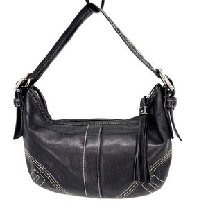 Vintage Coach Black Leather Y2K Soho Small Hobo Shoulder Bag Black K05X-8A01